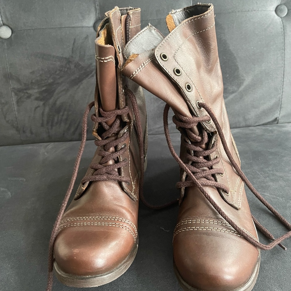 Steve Madden Brown Combat Boots